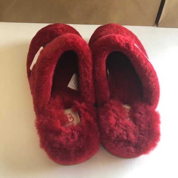 UGG Dalla Plaid Shearling Red Slipper. Size: 8, 9, 10. Sheepskin. Fur - Picture 6 of 8
